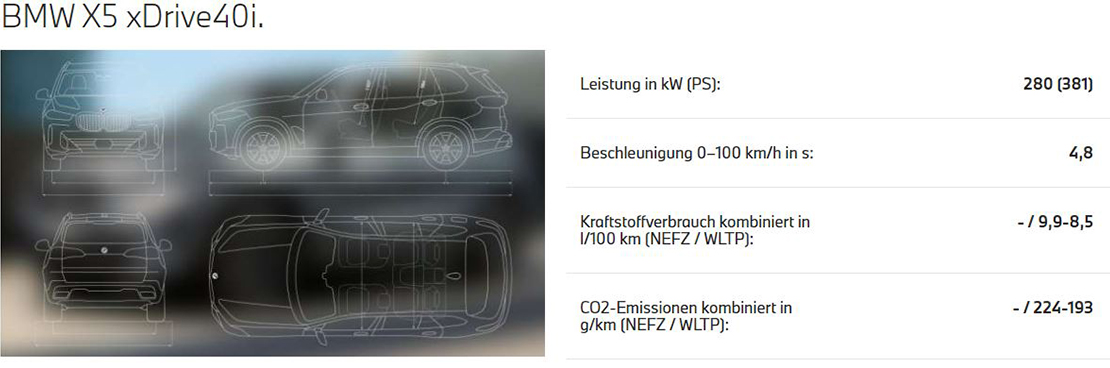 Technische Daten BMW X5 xDrive40i